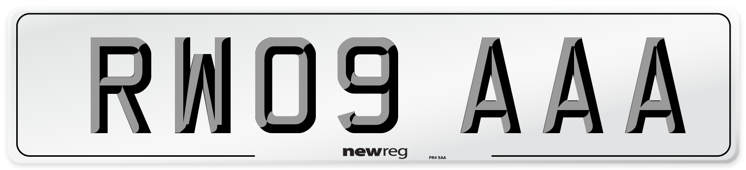 RW09 AAA Number Plate from New Reg